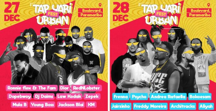 Belangrijke artiesten op het tweedaagse Tap Yari Urban Festival in Paramaribo