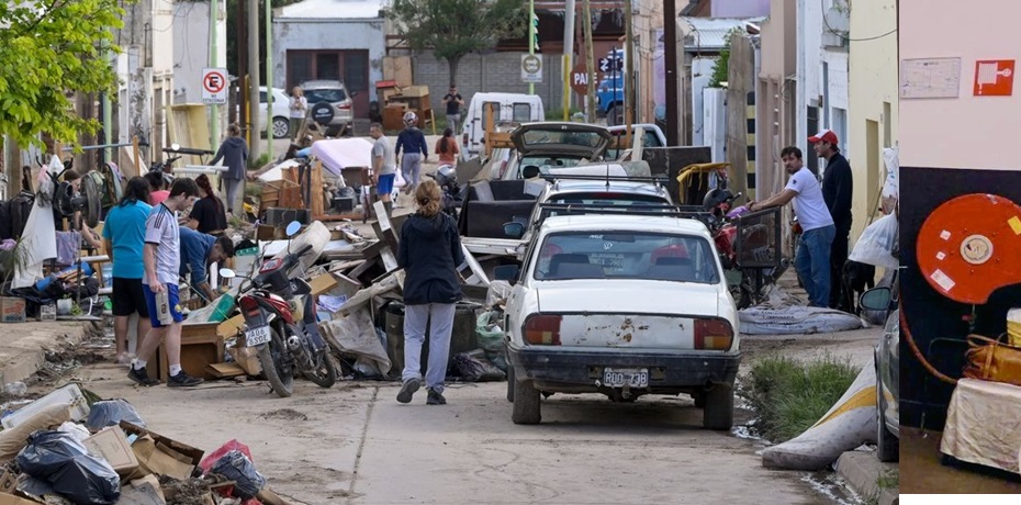 Beeld: De verwoeste straten na de overstromingen in Bahia Blanca.