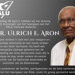 Ulrich 'Riek' Aron, invloedrijke Surinaamse politicus en grondwetmaker, geëerd om zijn bijdrage aan het land