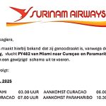 Passagiersinformatie over herstel van vluchten, compensatie en vertragingen bij Surinam Airways.