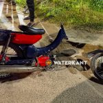 Bromfietser zwaar gewond na aanrijding met auto in Suriname. Botsing vond plaats op kruising Indira Gandhiweg en Johannes Michelweg.