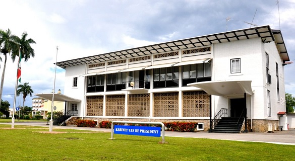 Suriname legal reform: New Civil Code implementation meeting led by President Santokhi, April 2025.