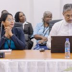 Chan Santokhi tijdens regeringsraadsvergadering Suriname april 2025