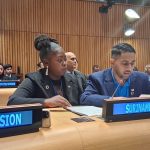 SDG-jeugdambassadeurs Suriname Drusilla Reinhard en Amrish Lalsa bij ECOSOC 2025 in New York
