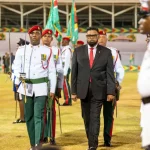 President Irfaan Ali tijdens verkiezingscampagne Guyana 2025