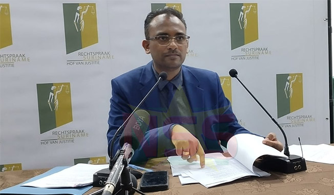 Ishwardath Sonai bespreekt verkiezingsuitspraken en juridische kwesties rondom de verkiezingen in Suriname.