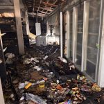 Shops in Georgetown damaged during Guyana unrest following protests over Adriana Younge’s death.