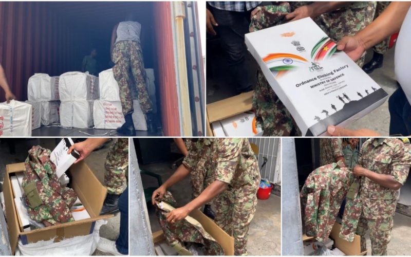 Militaire kledij uit India gearriveerd in Suriname