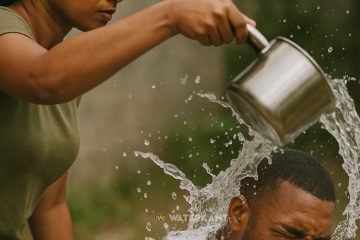 Vrouwelijke rekrute werpt kokend water op ex-vriend